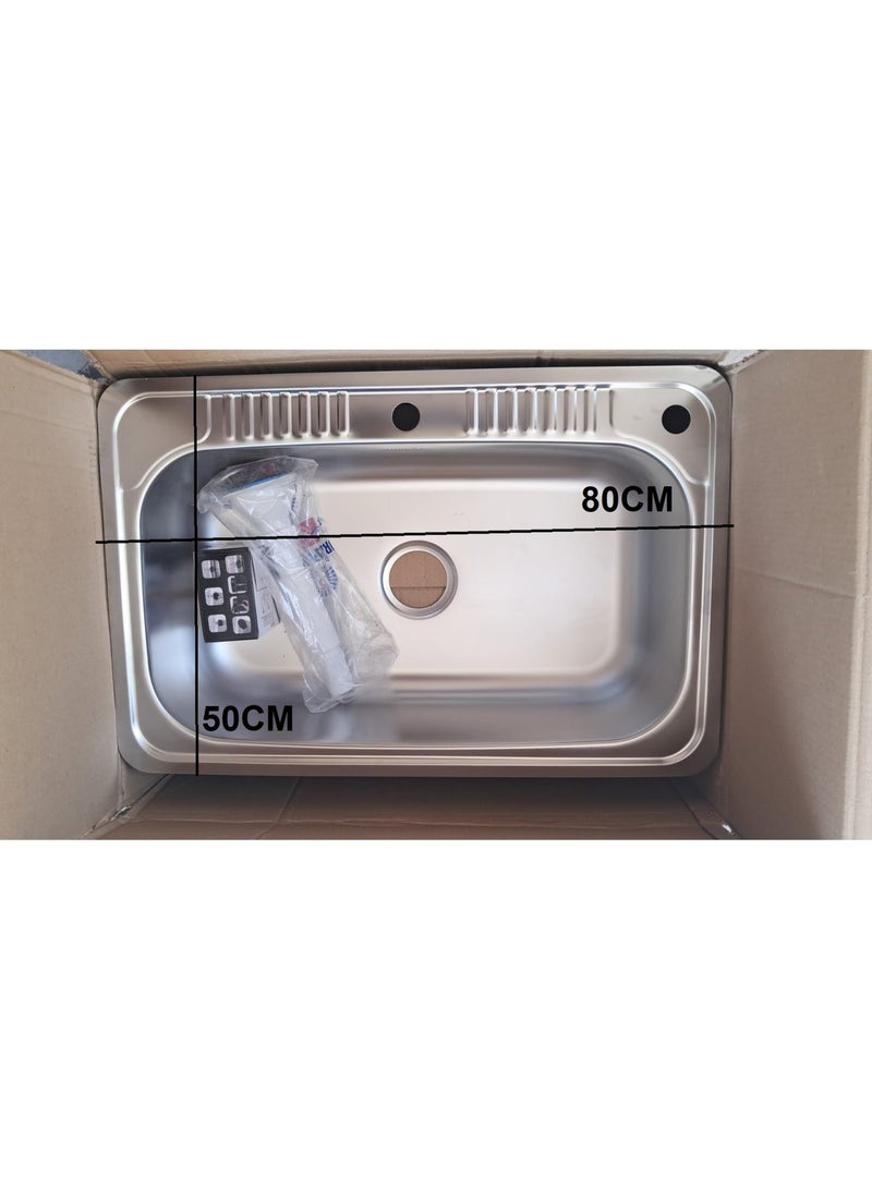 Shams 80-50 cm kitchen sink including drain and cup washer - Image 5